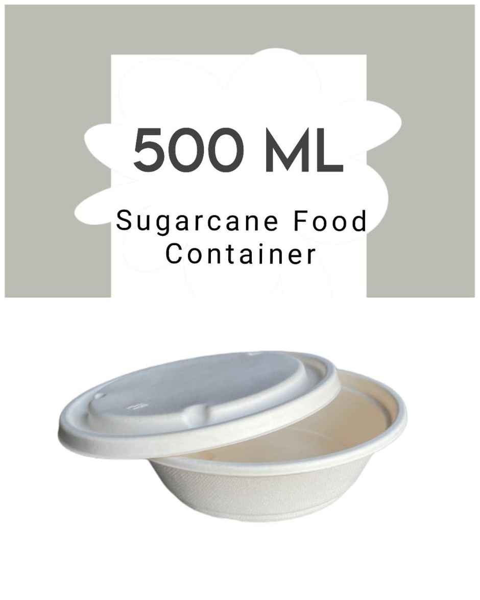 Naturepac Baggase Take - Away Disposable Round Container with Lid - 300 ml