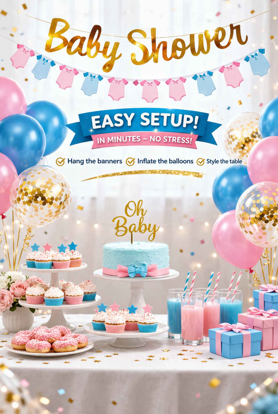 Baby Shower Decoration Kit for Mom To Be Party with Banners & Balloons | BeyondLuv