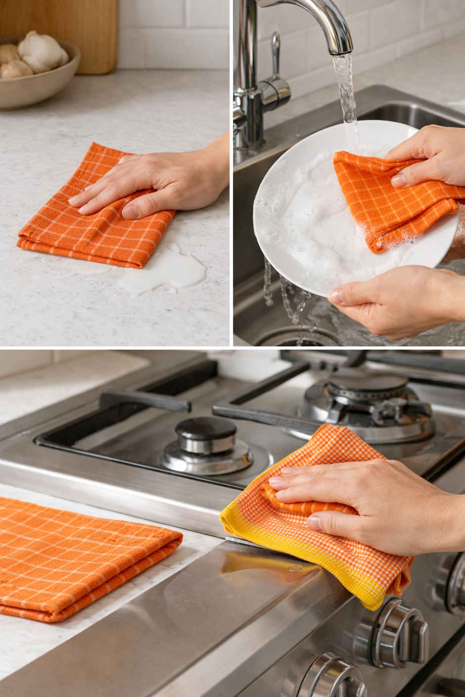HD Creations Kitchen Towel Set | Orange - 40 x 60 cm