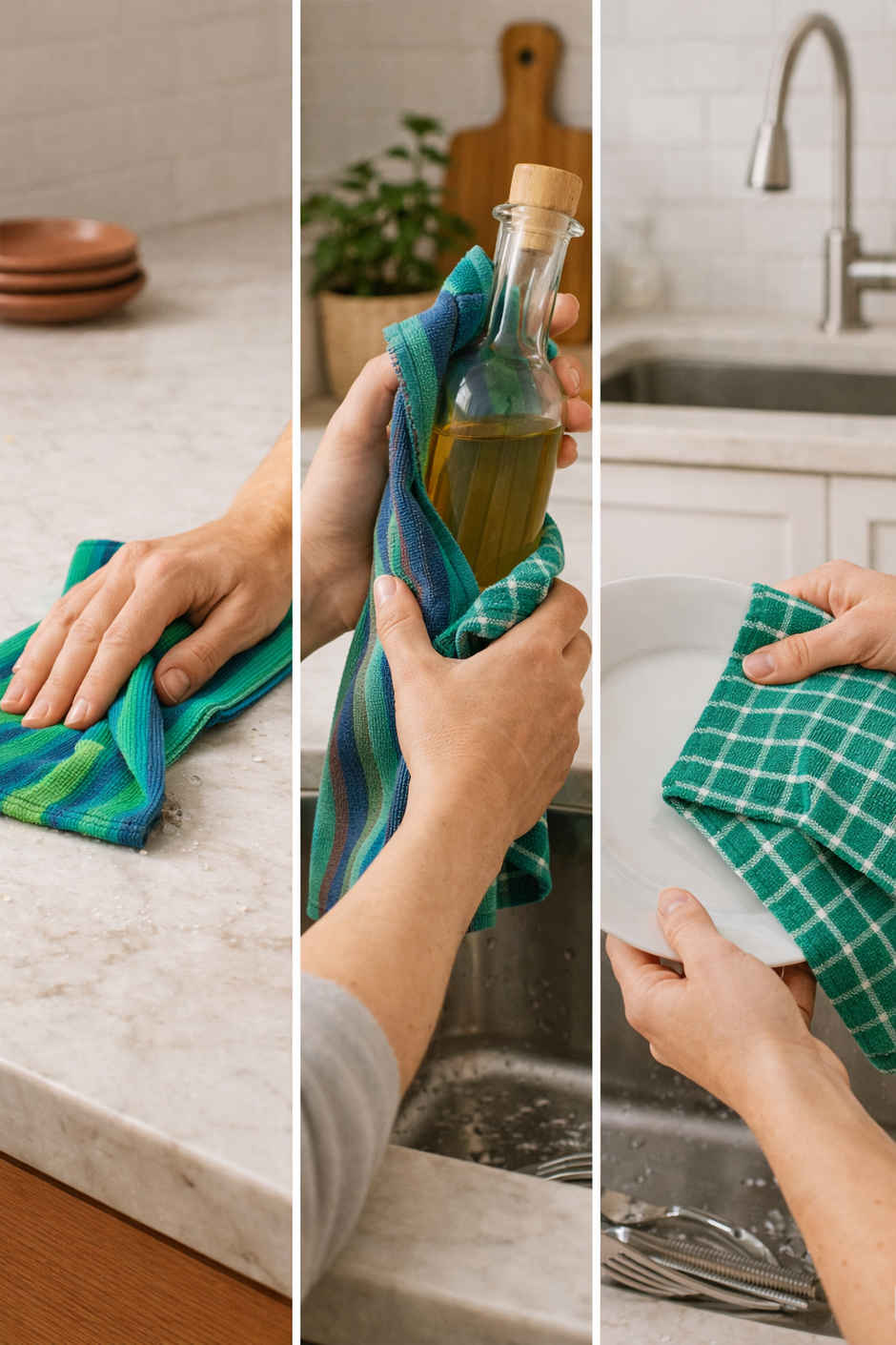 HD Creations Kitchen Towel | Green - 40 x 60 cm Combo