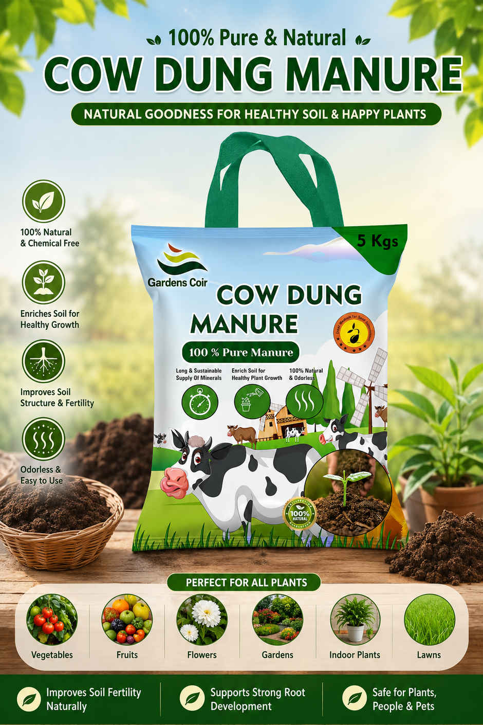 Gardens Coir Natural Organic Manure for Sustainable Gardening