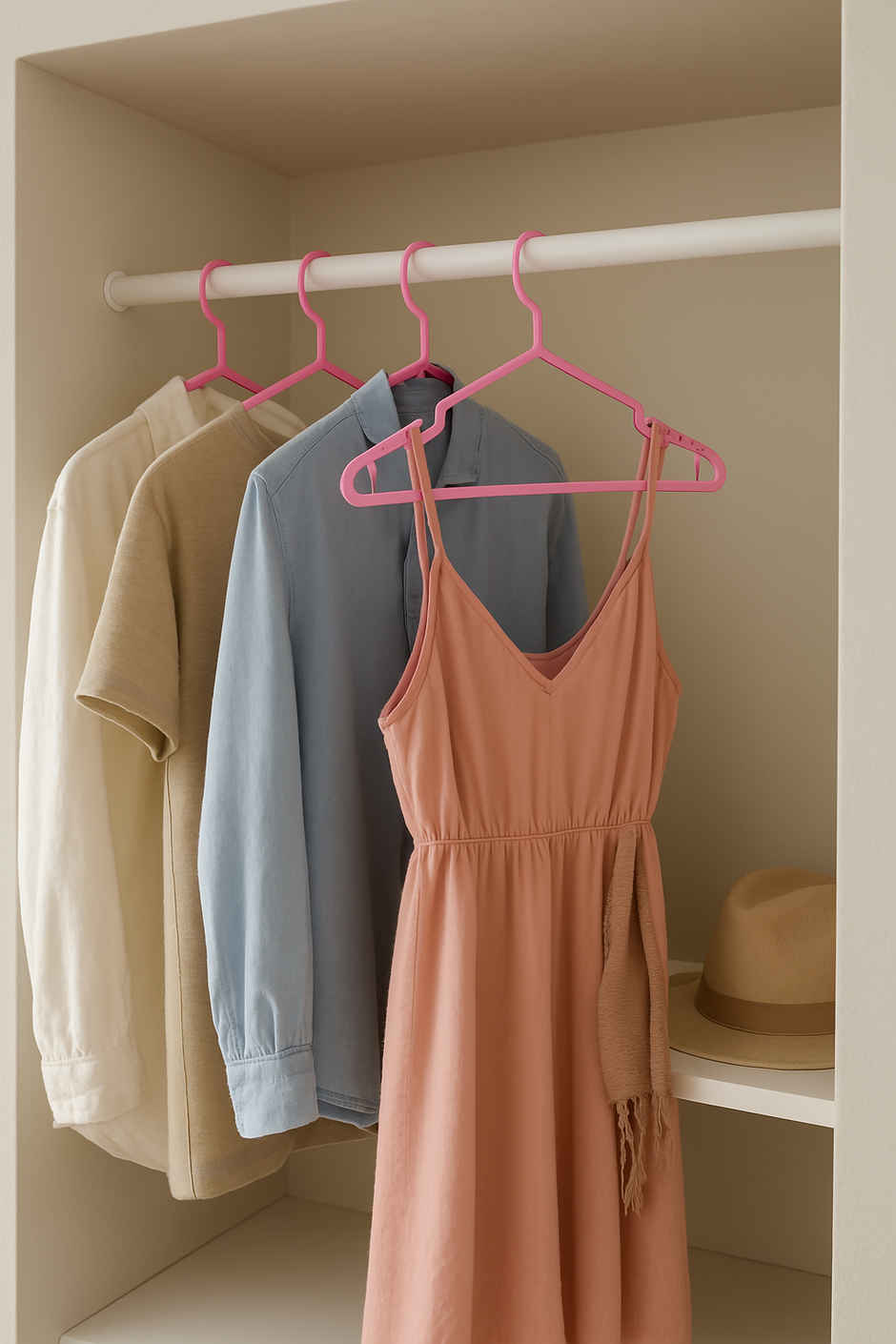 Sinco Super Plastic Cloth Hanger - Pack of 3 pcs - Pink