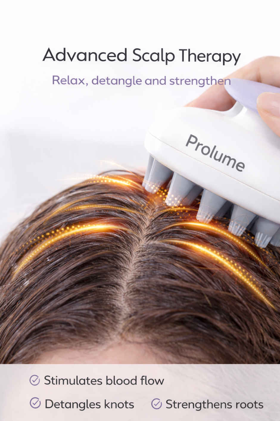 Sanfe Prolume Hair Scalp Massager Brush for Shampoo & Oil | Silicone Head Massager