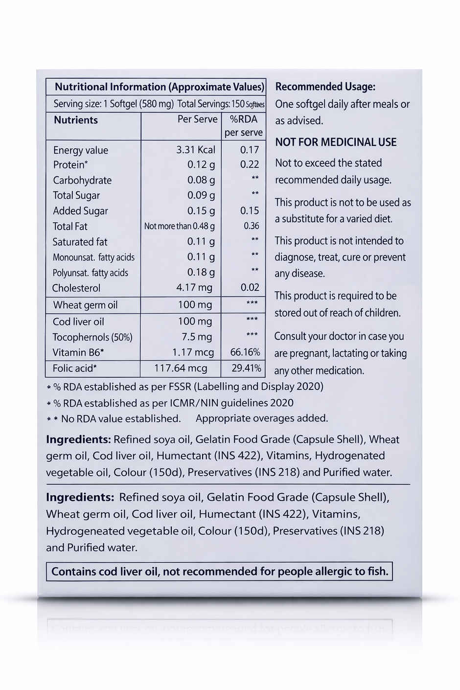 New ECOD Plus Next Generation Vitamin E Supplement Softgels for Muscle Cramps and NAFLD