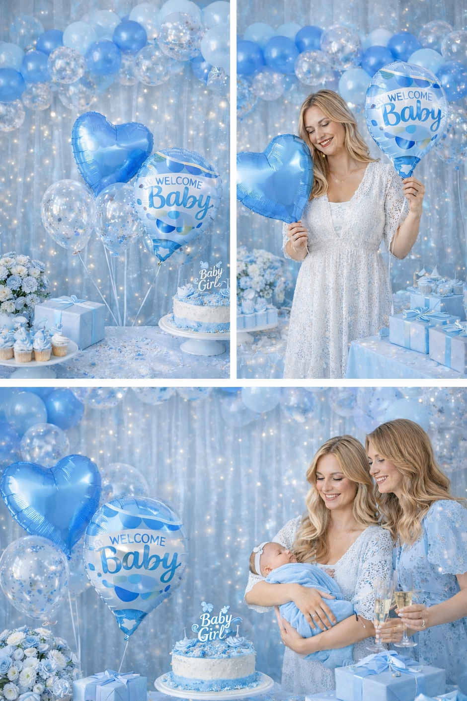 Welcome Baby Boy Foil Balloon Decoration Set for Baby Shower & Party | BeyondLuv
