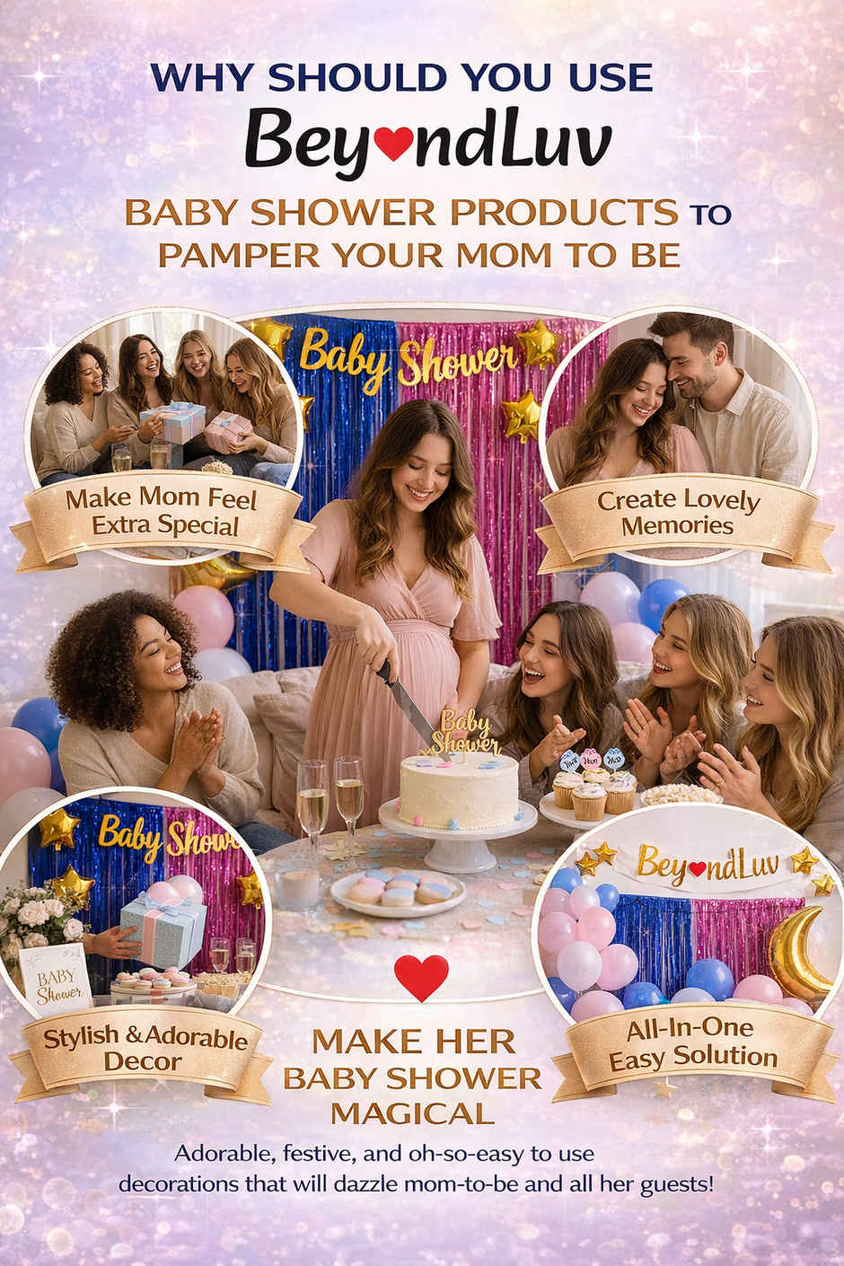 Baby Shower Decoration Kit for Mom To Be Party with Banners & Balloons | BeyondLuv