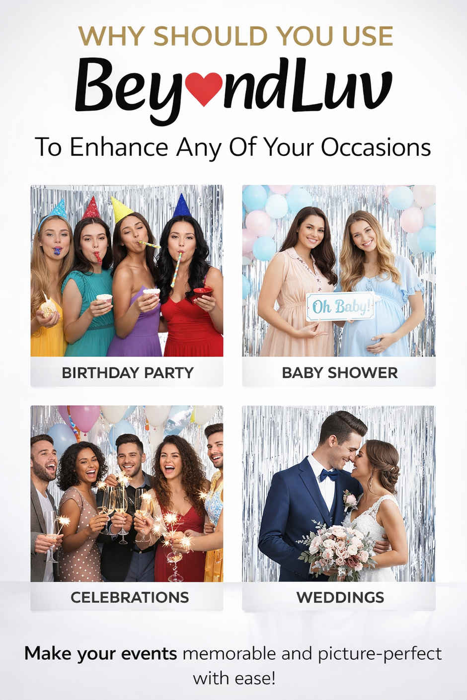 Silver Foil Curtains for Birthday Decoration Kit & 25th Anniversary Decorations | BeyondLuv