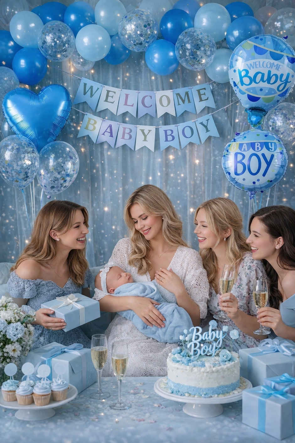 Welcome Baby Boy Foil Balloon Decoration Set for Baby Shower & Party | BeyondLuv