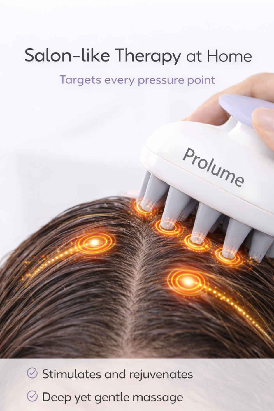 Sanfe Prolume Hair Scalp Massager Brush for Shampoo & Oil | Silicone Head Massager