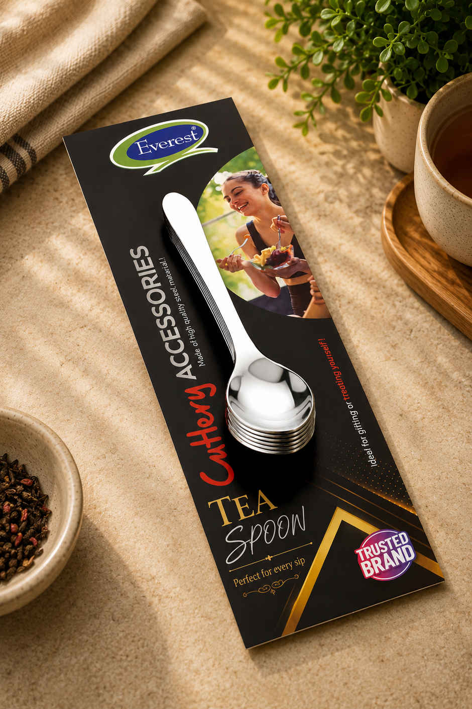 Everest Stainless Steel Tea Small Spoon Set of 6 Pcs