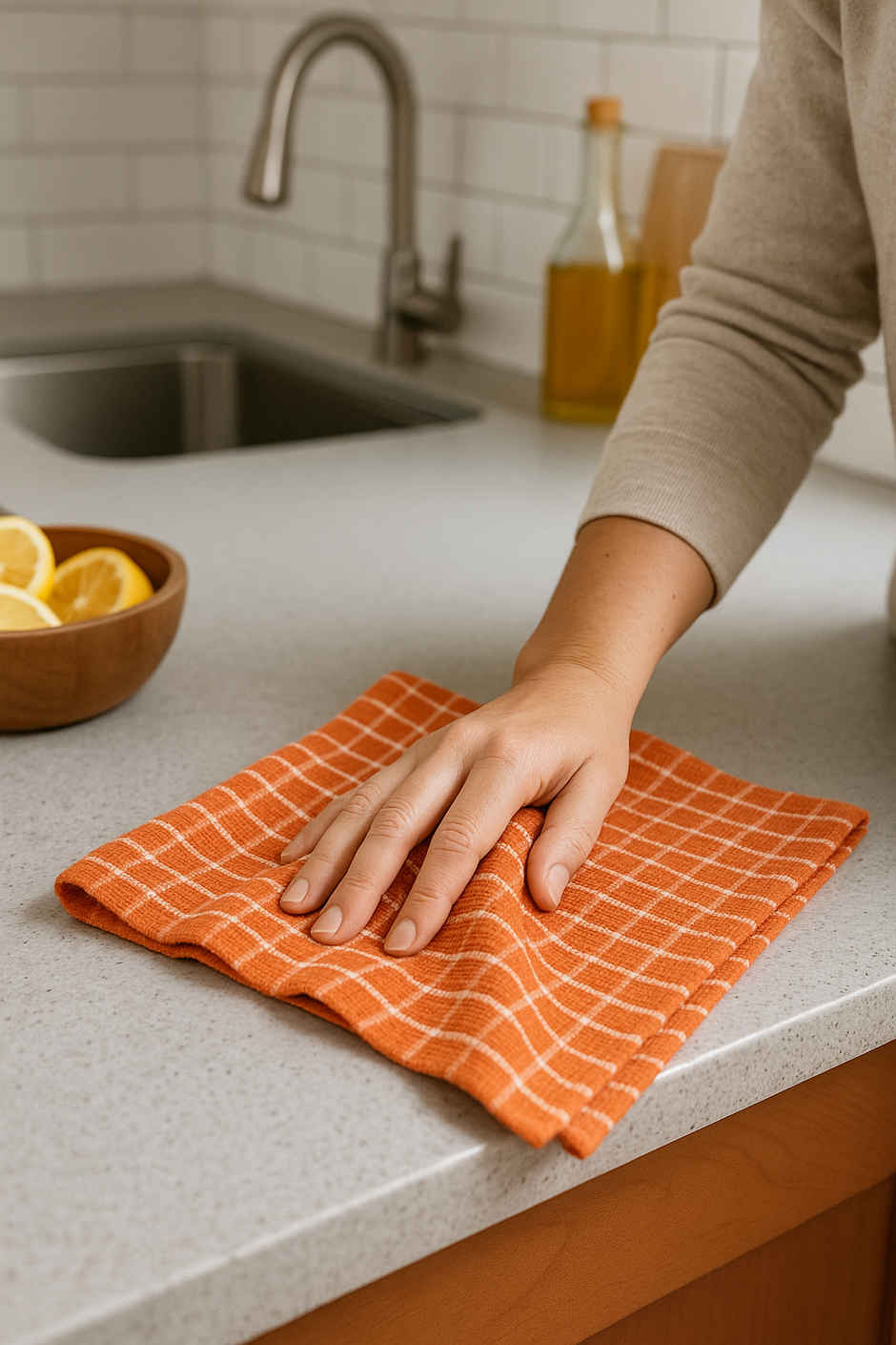 HD Creations Kitchen Towel Set | Orange - 40 x 60 cm Combo  