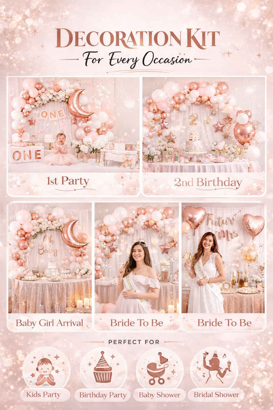 Party Decoration Combo Set for Kids Birthday | Baby Shower & Anniversary | BeyondLuv