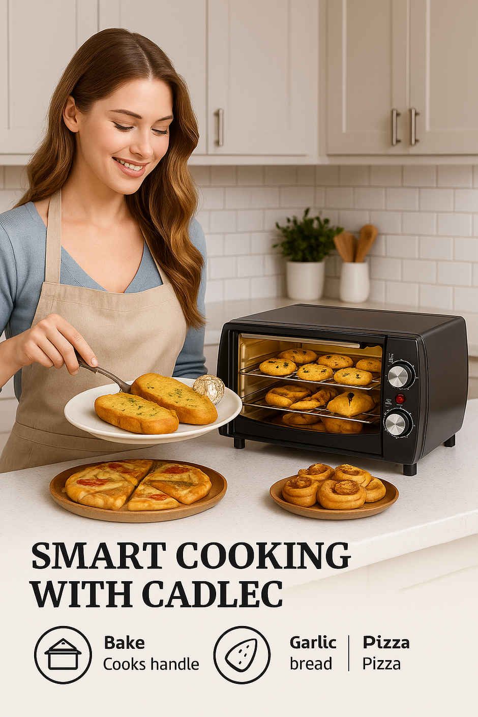 Cadlec Cruise 12L OTG Oven Toaster Griller with Timer | Temp Control 1000W | Black