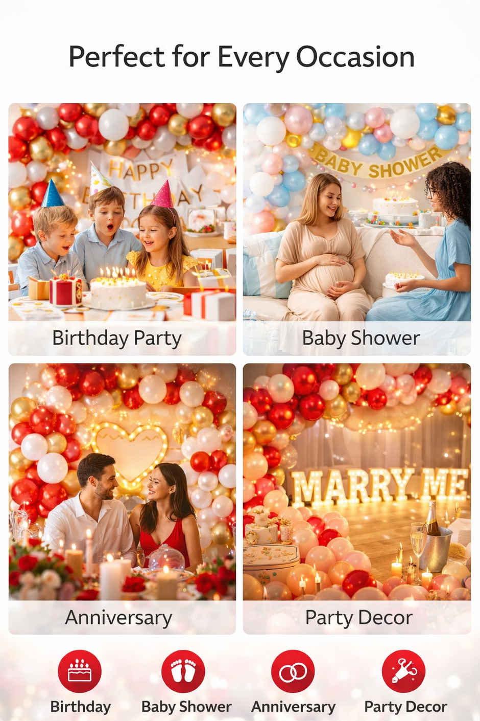Balloon Garland Arch & Glue Dot Set for Birthday & Anniversary Decoration | BeyondLuv