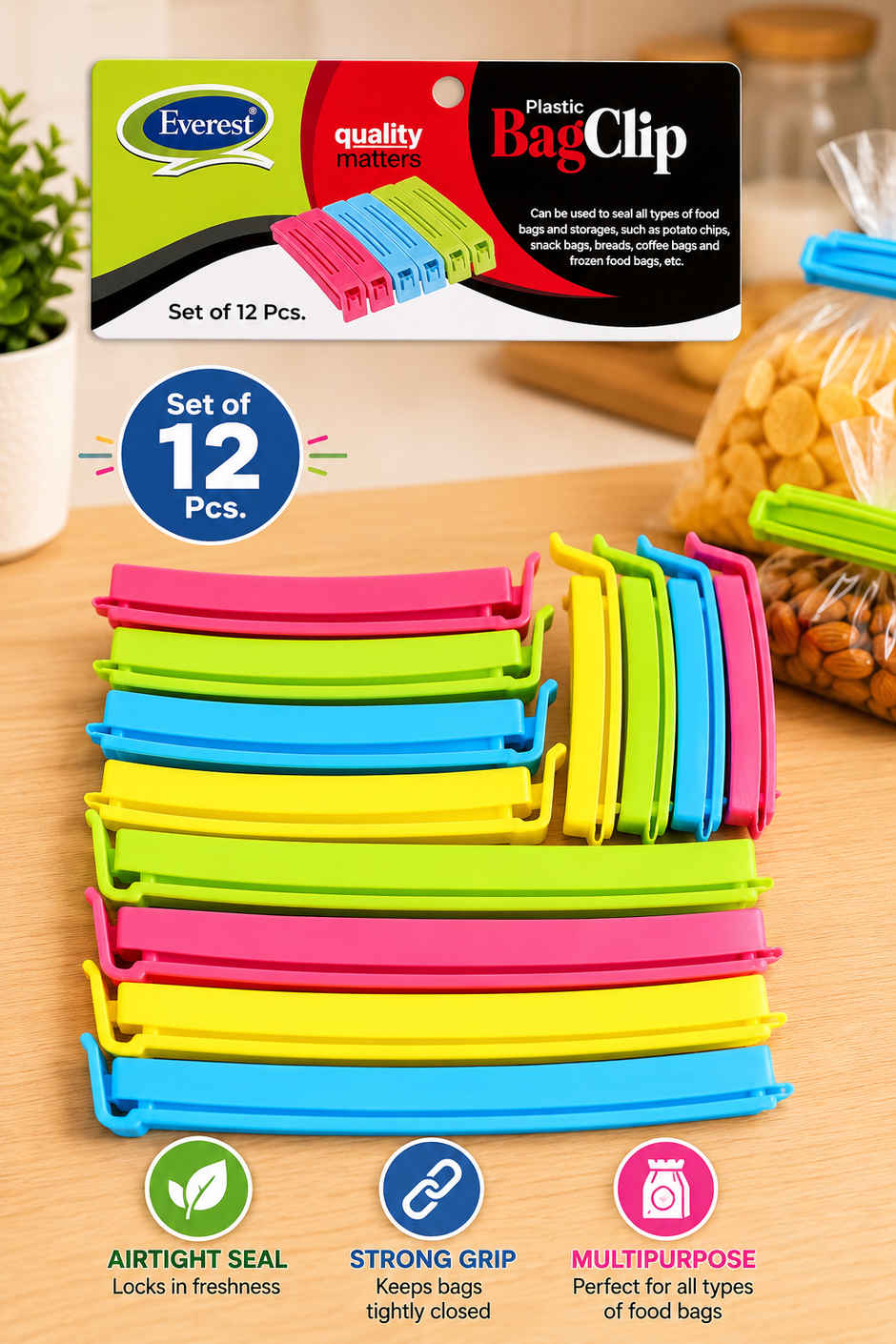Everest Bag Clip Set Of 12 Pcs Combo