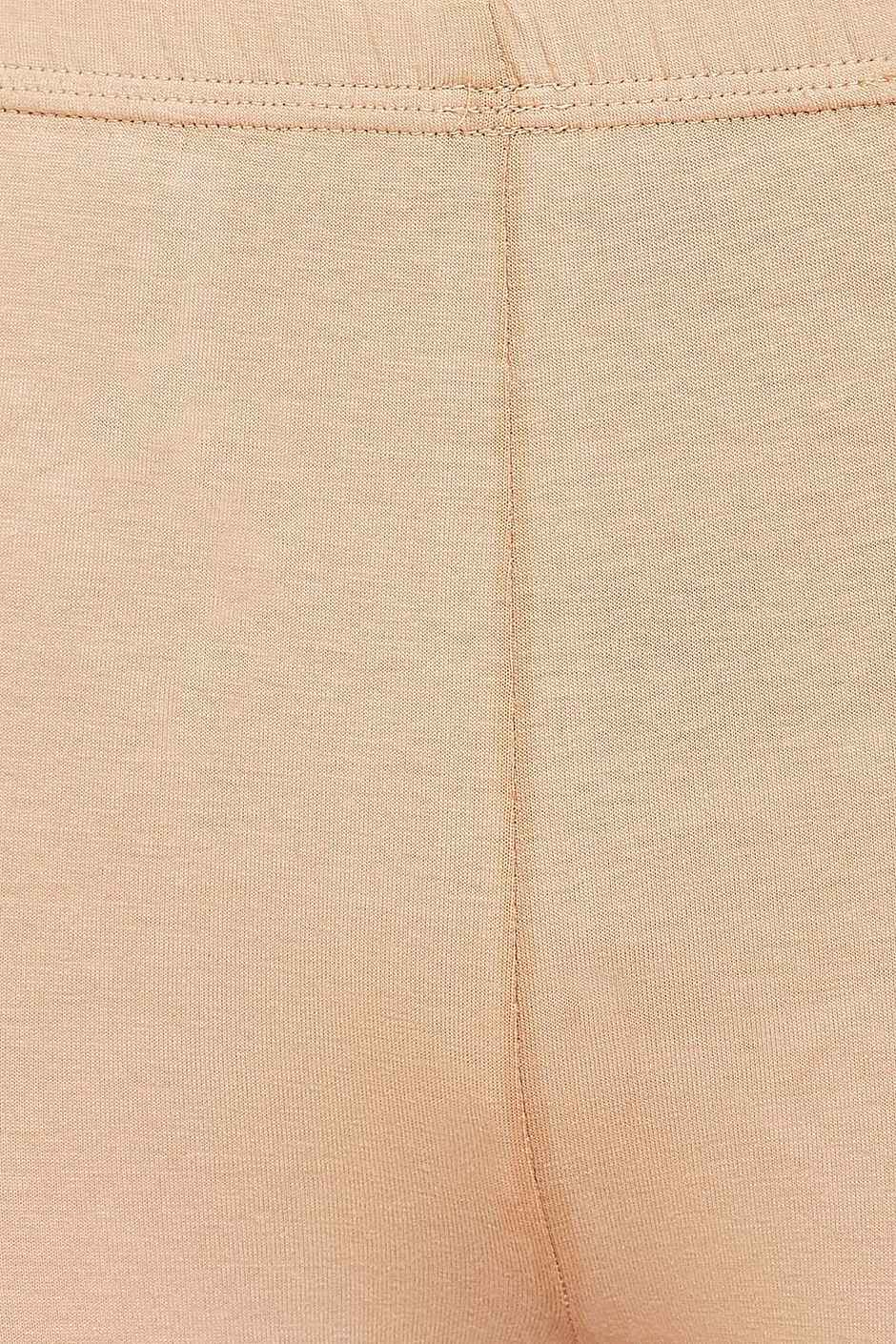 Clovia Cotton Mid Waist Cycling Shorts With Inner Elastic | Nude | L