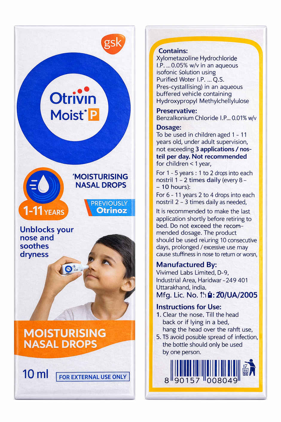 Otrivin Moist P Moisturising Nasal Drop