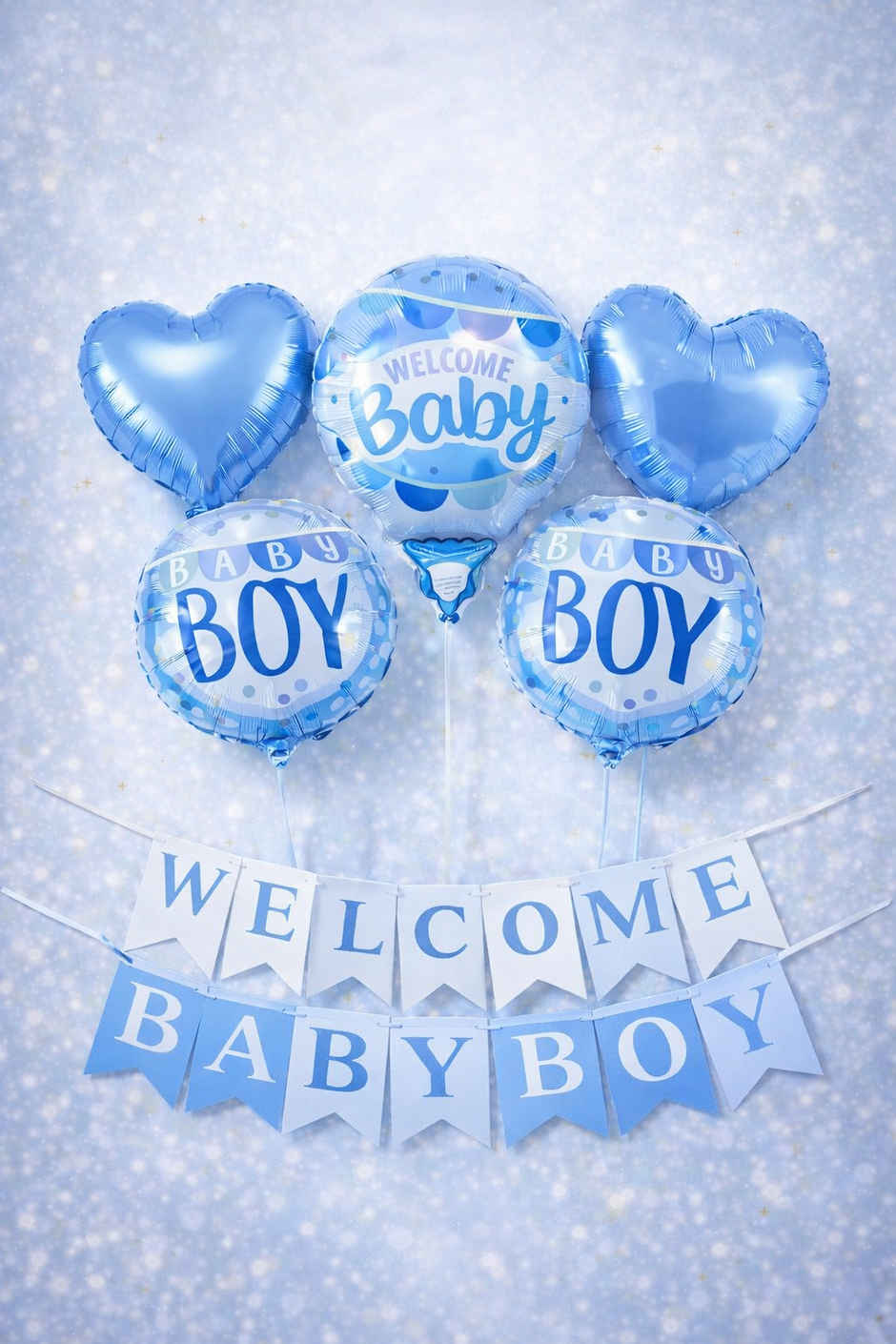 Welcome Baby Boy Foil Balloon Decoration Set for Baby Shower & Party | BeyondLuv