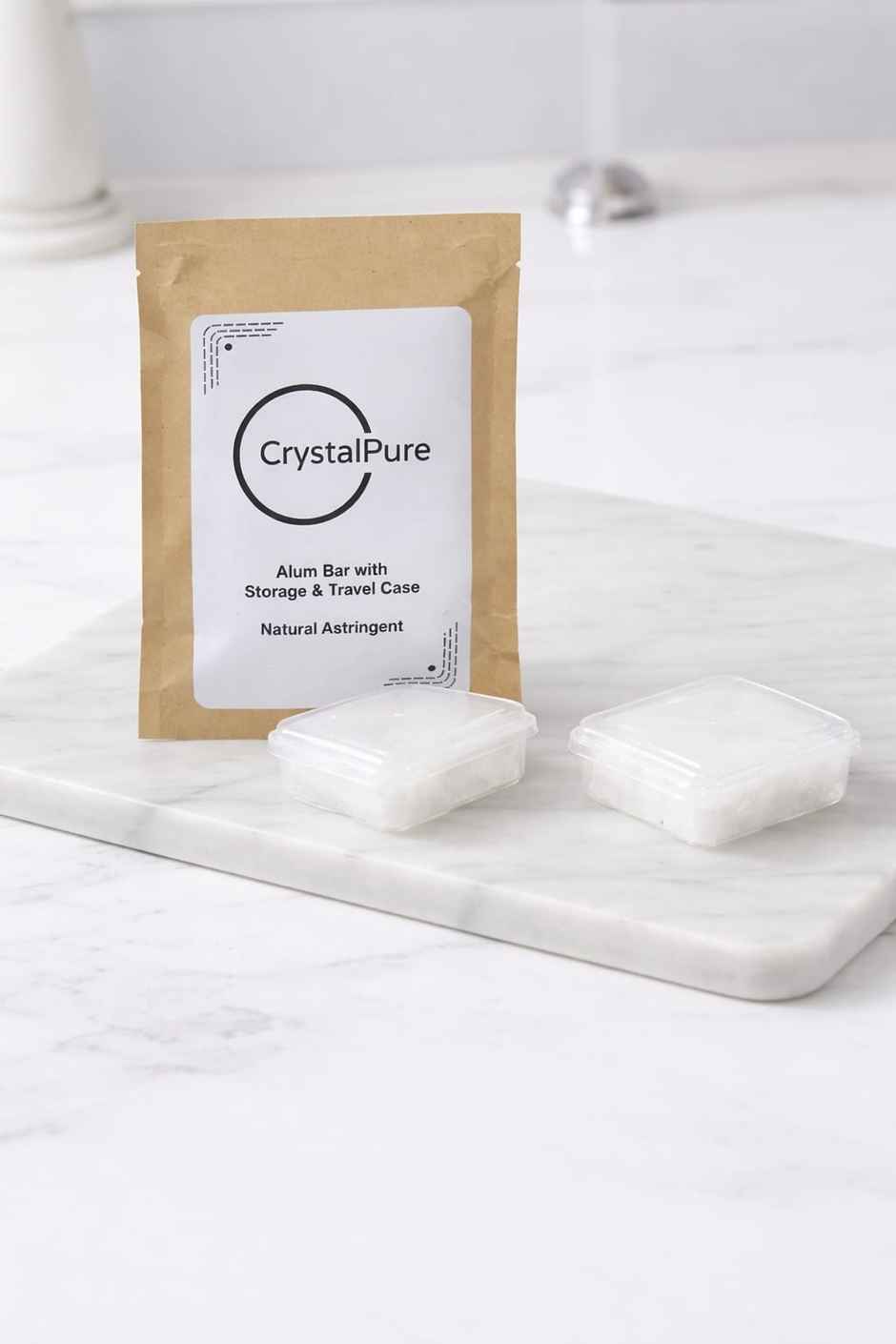 CrystalPure Duo Alum Deodorant Stones with Travel Case