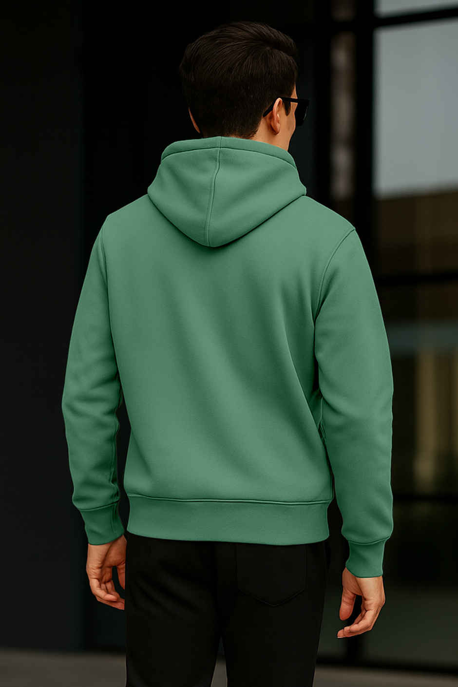 Ftx Men's Solid Regular Fit Full Sleeve Hoodie |Kangaroo Pocket Fleece Sweatshirt |Sea Green-M