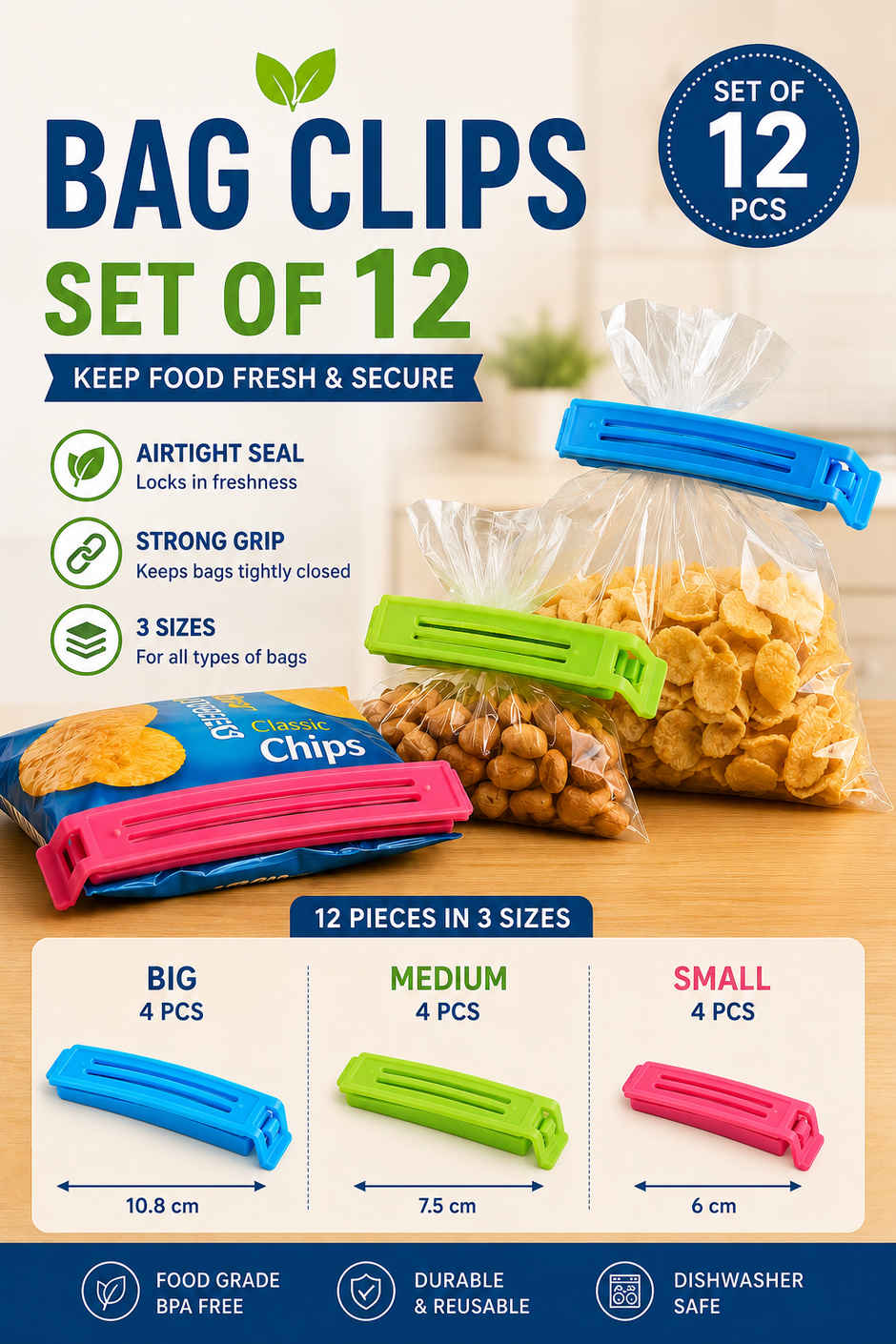 Everest Bag Clip Set Of 12 Pcs Combo