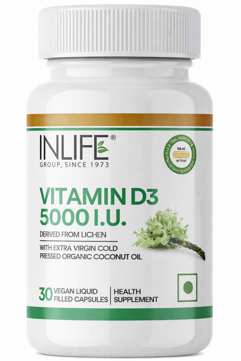 Inlife Natural Plant Based Vitamin D3 5000IU