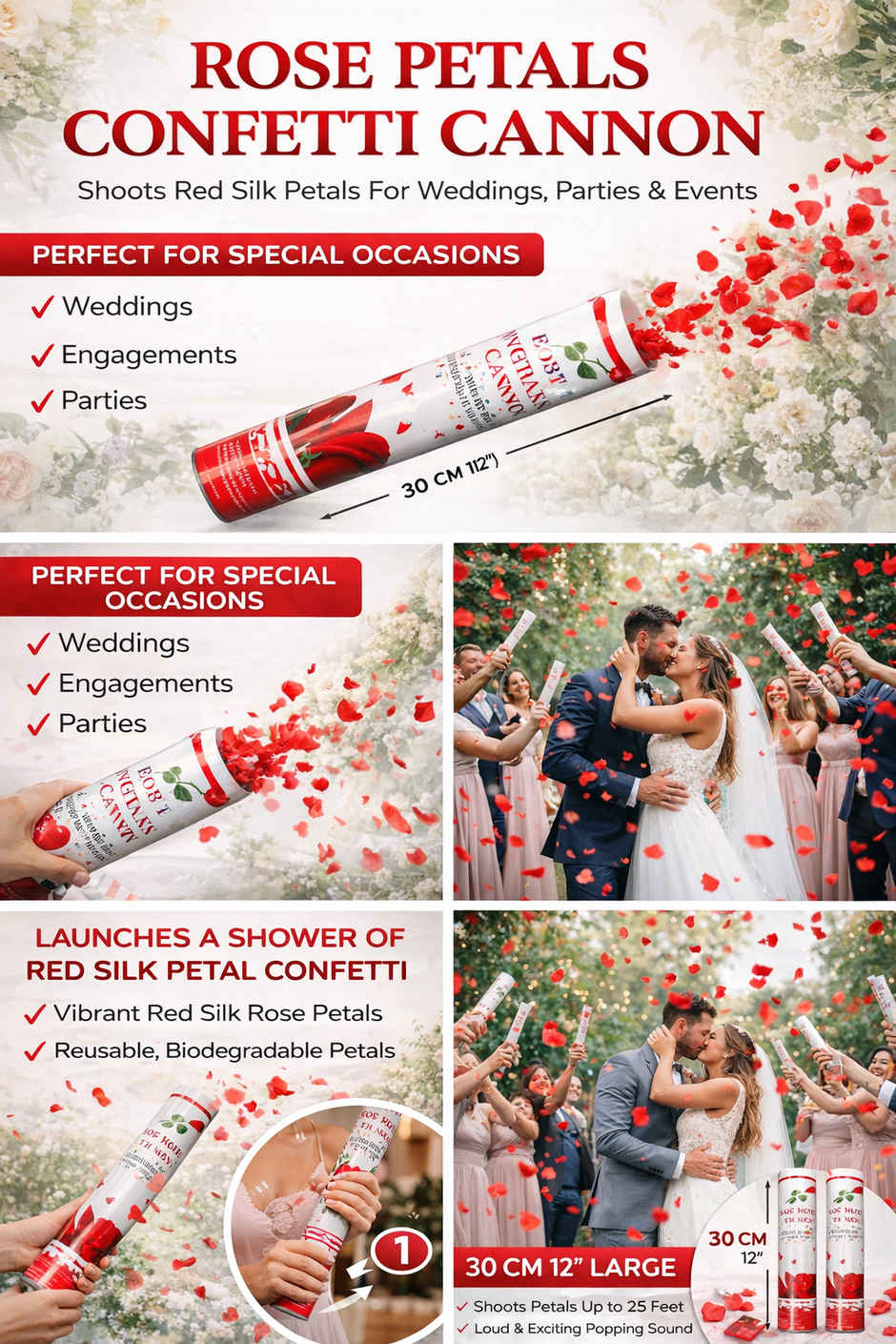 Party Poppers 30cm for Birthday & Anniversary Decoration Kit for Husband, Wife, Love | BeyondLuv