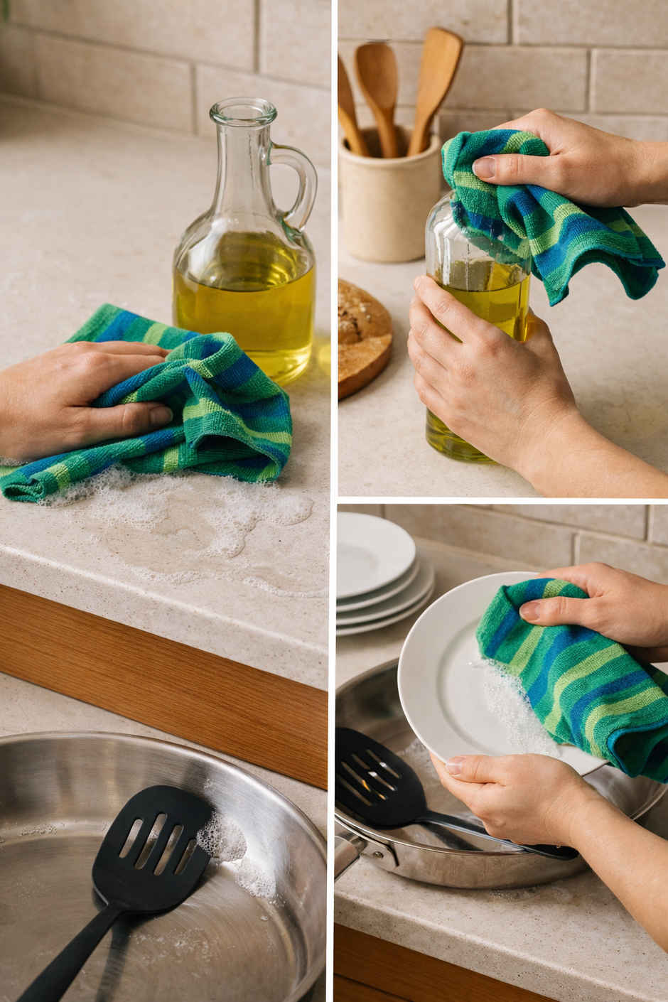 HD Creations Kitchen Towel | Green - 40 x 60 cm Combo