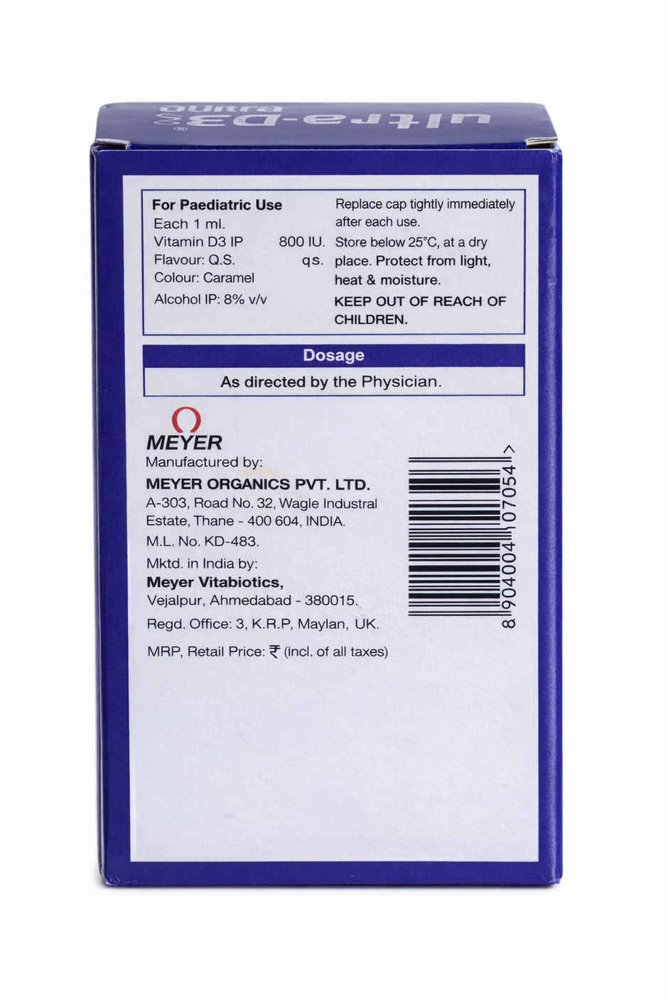 Ultra-D3 800IU Vitamin D3 Oral Drop