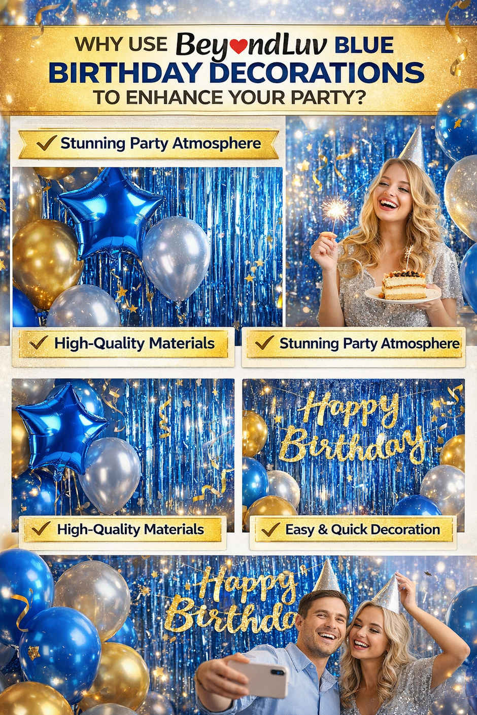 Happy Birthday Decoration Kit For Birthday, Birthday Party Items | BeyondLuv