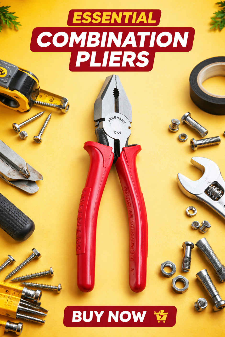 FREEMANS CPR08 Combination Plier | 8 inch | Cellulose Acetate Sleeve