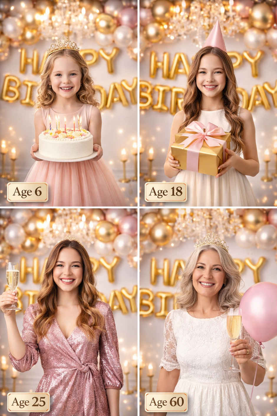 Birthday Decoration Kit for Girls with Foil Banner, Balloons, Glue Dots & Arch | BeyondLuv