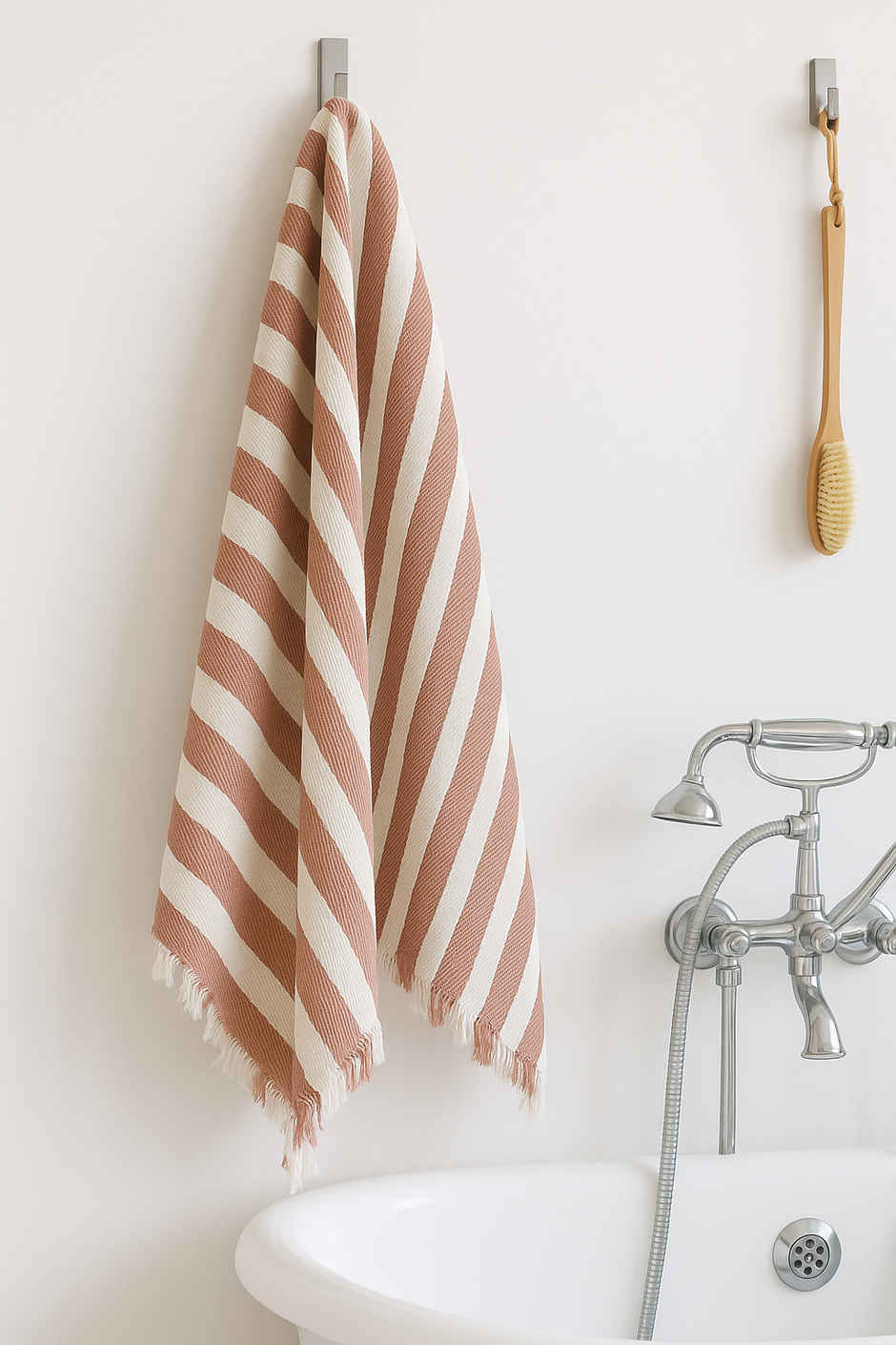 HD Creations Juno Cotton Bath Rose Mist Stripe