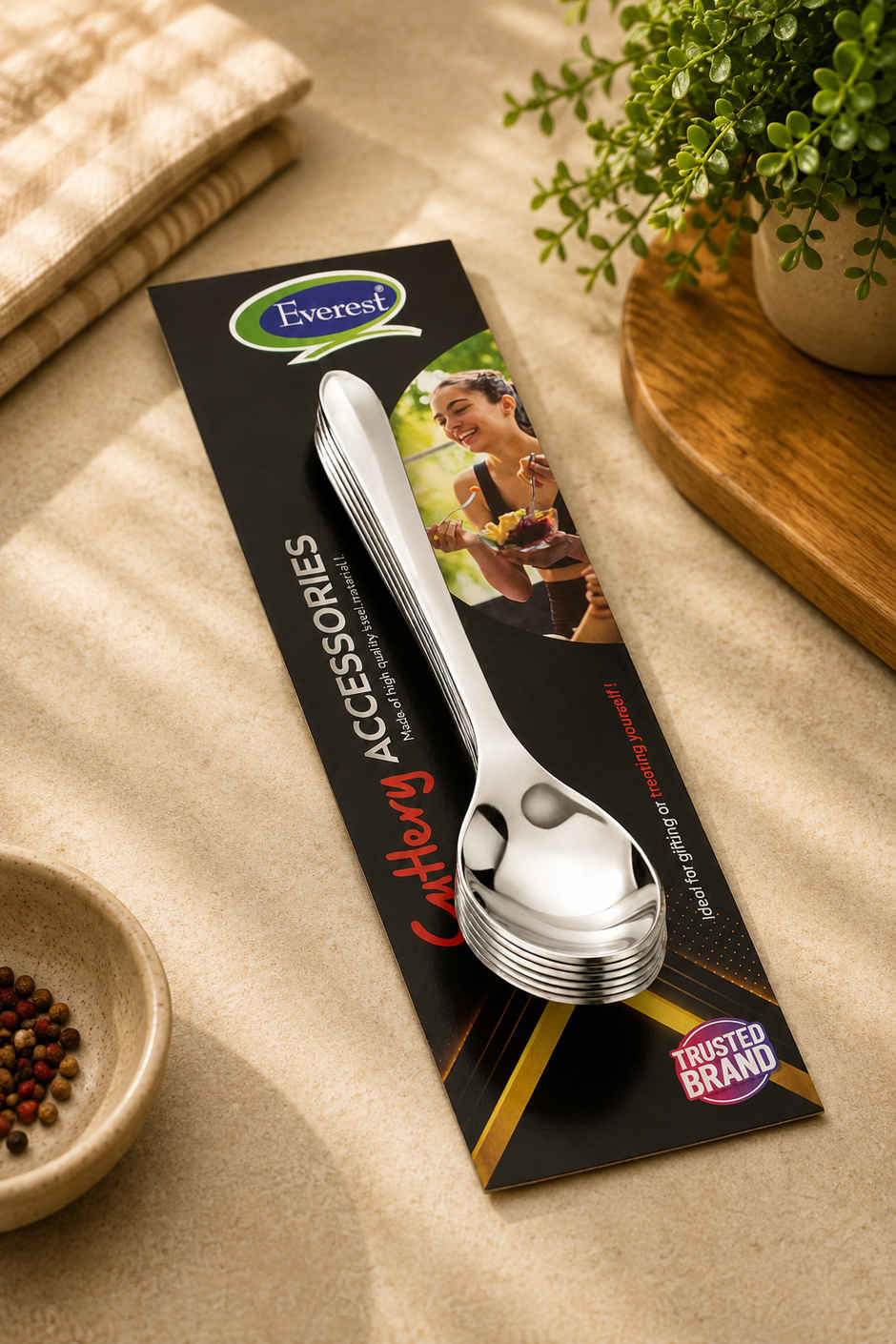 Everest Stainless Steel Desert Big Regular Spoon | Set of 6 Pcs