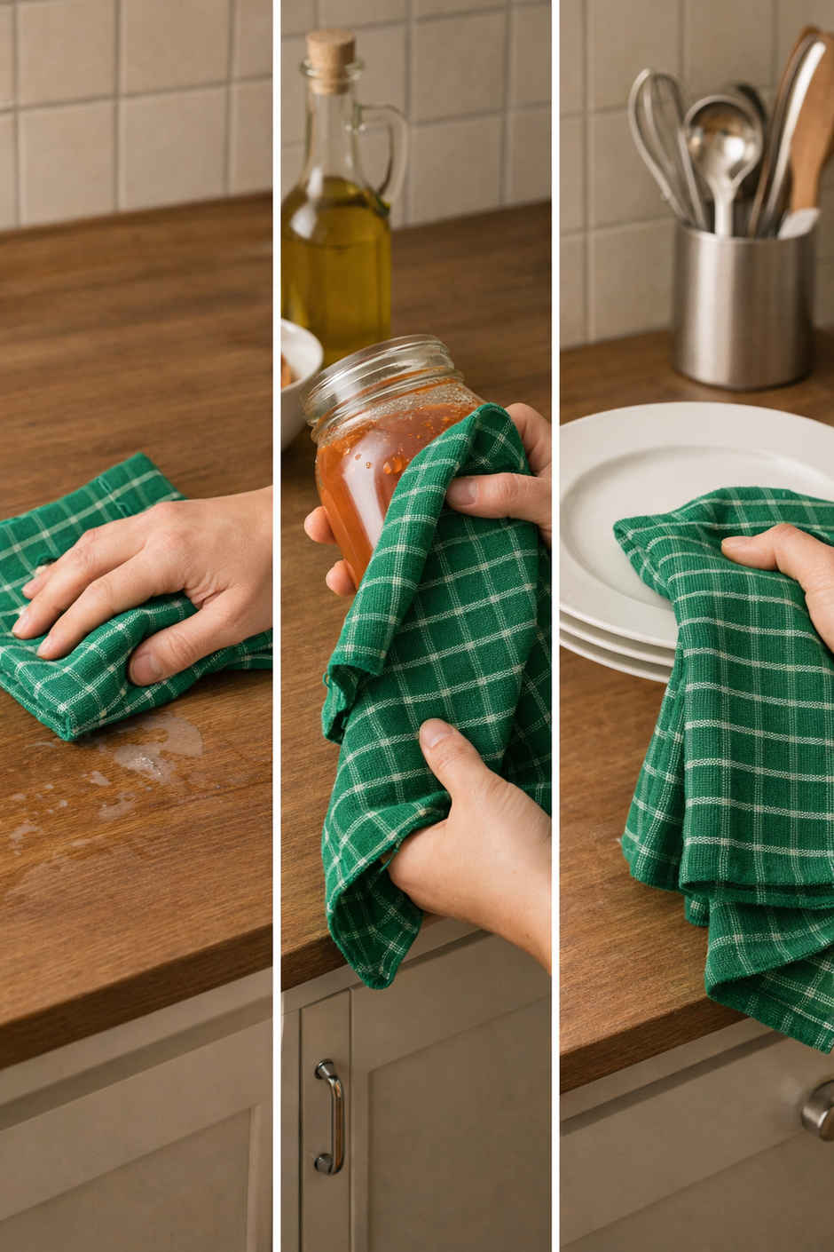 HD Creations Kitchen Towel | Green - 40 x 60 cm Combo