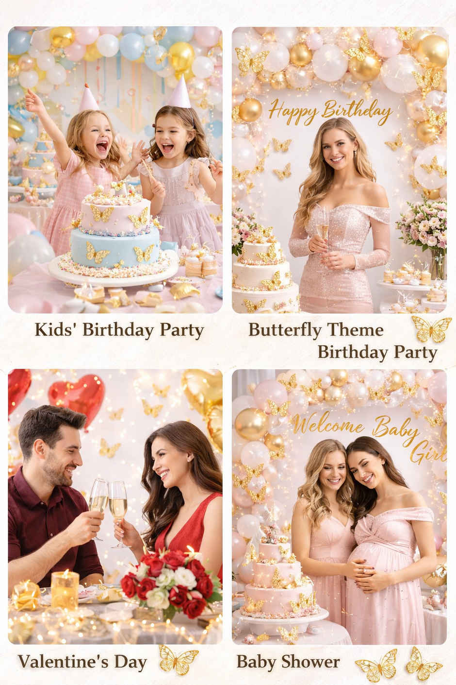 3D Golden Butterfly for Birthday Decoration | Wall Decor & Balloon Accessories | BeyondLuv