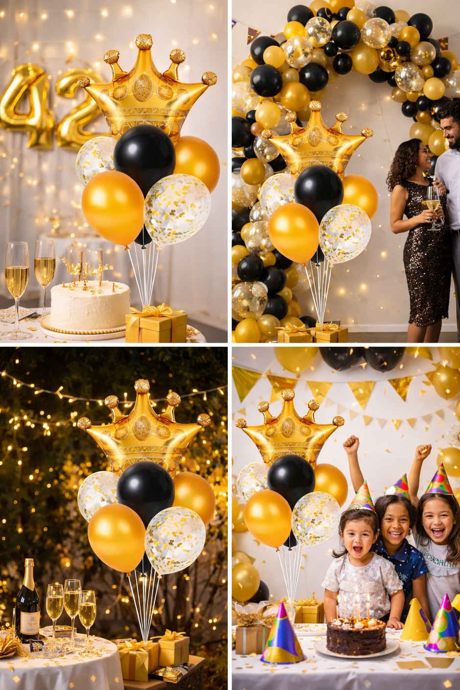 Golden Foil & Latex Balloon Decoration Combo for Birthday & Anniversary Party | BeyondLuv