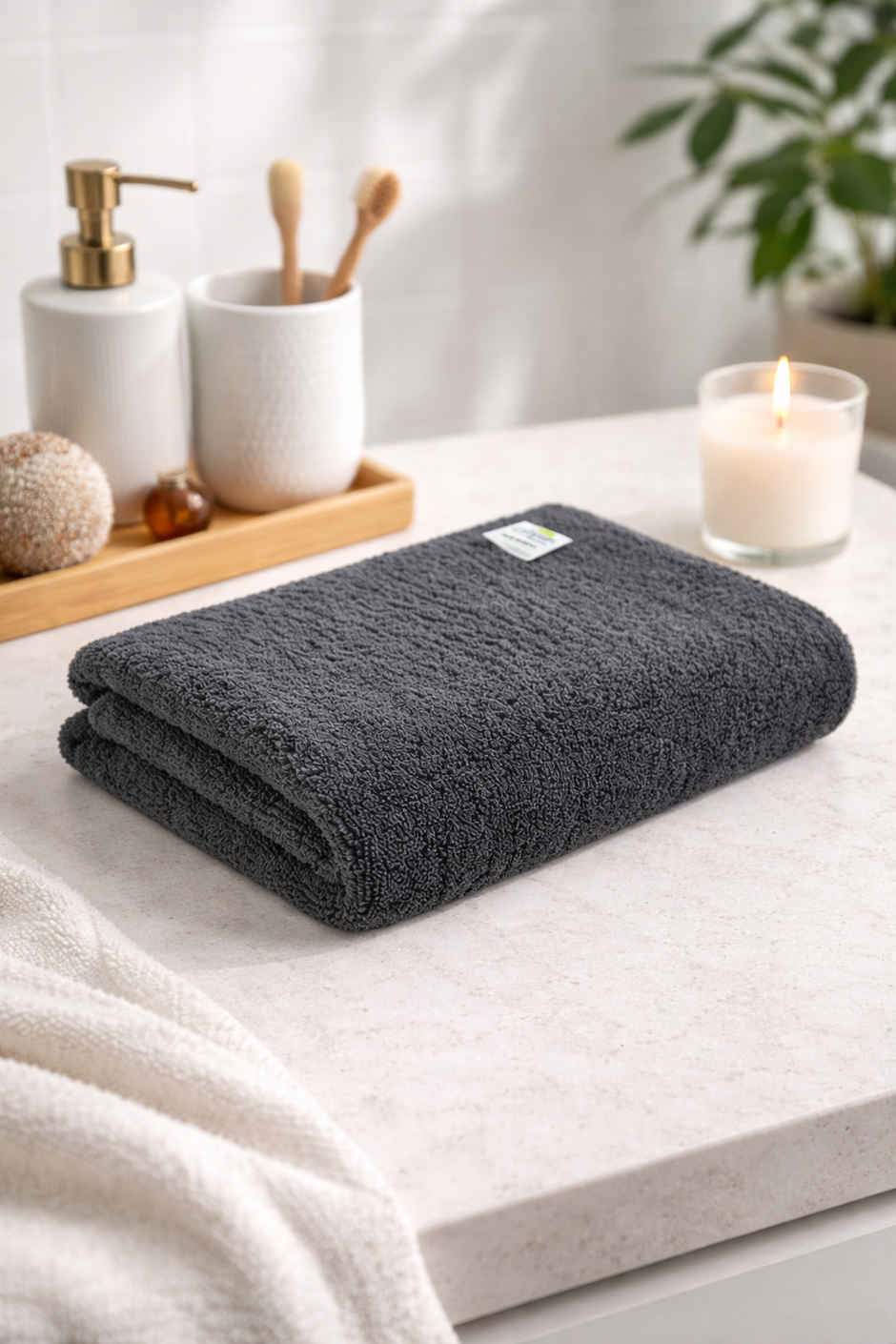 Softspun Microfiber Yoga, Gym & Sports Towel | Large, 380 GSM, 60x120cm, 1pc, Grey