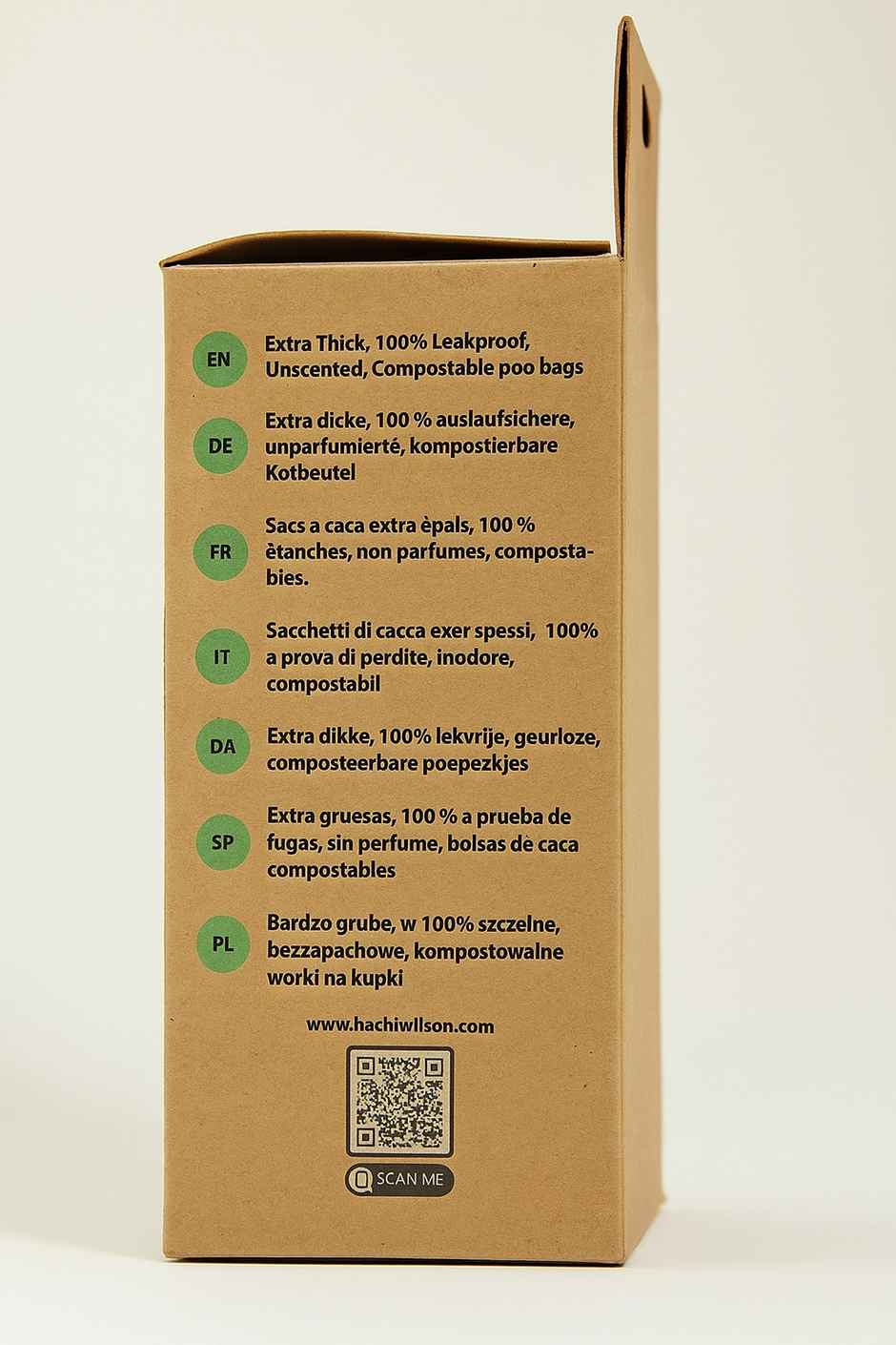 Hachi Wilson 100% Compostable Poop Bags 8 Rolls - 120 Bags