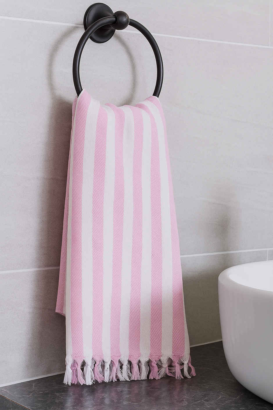HD Creations Juno Cotton Bath Candy Pink Stripe