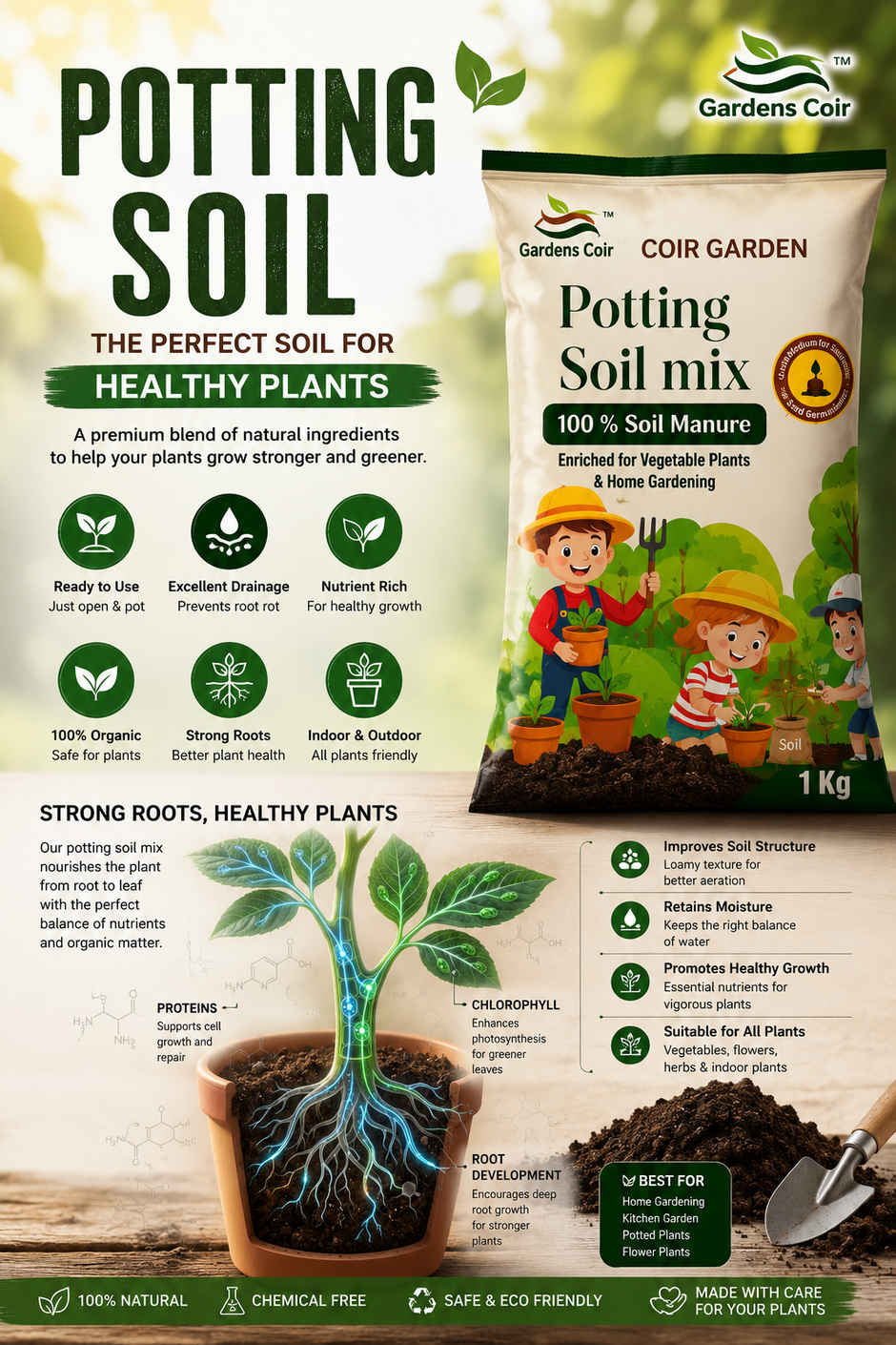 Gardens Coir The Perfect Potting Mix for Indoor & Outdoor Plants