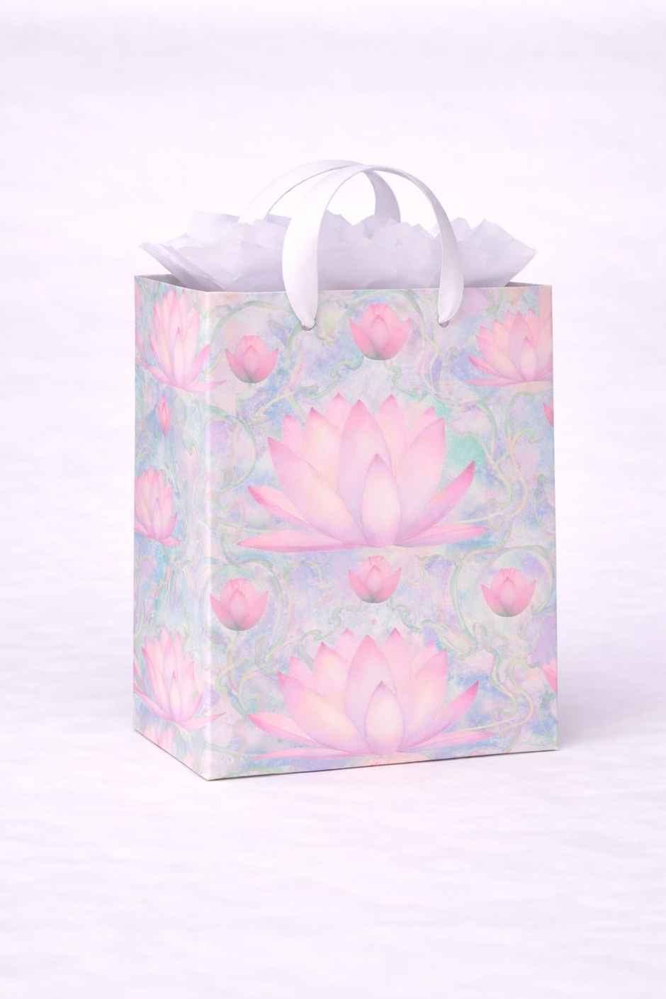 Watercolor Floral Lotus Gift Bag - Buy at ₹79 Online | Instant Delivery ...