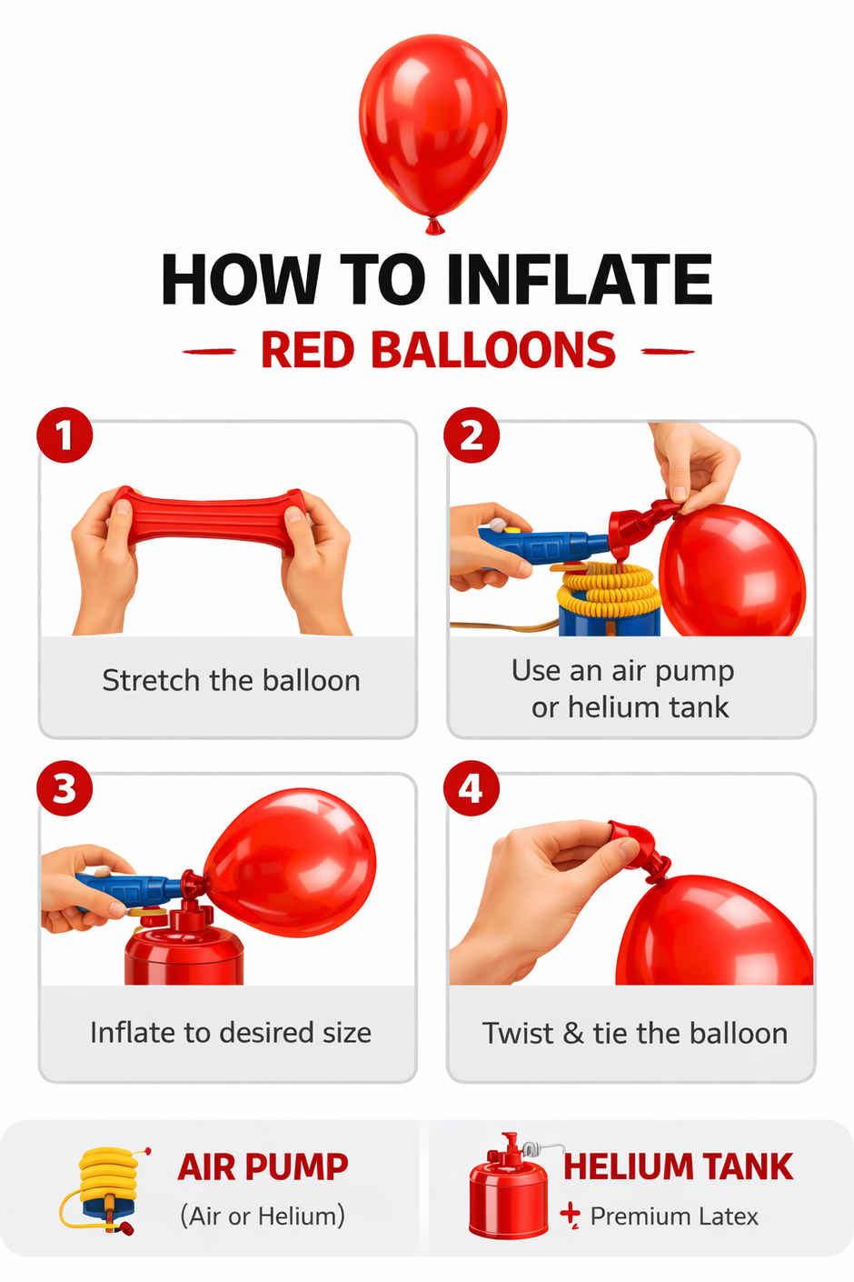 Red Metallic Balloons 25Pcs for Birthday, Kids Theme Party & Anniversary Decorations | BeyondLuv