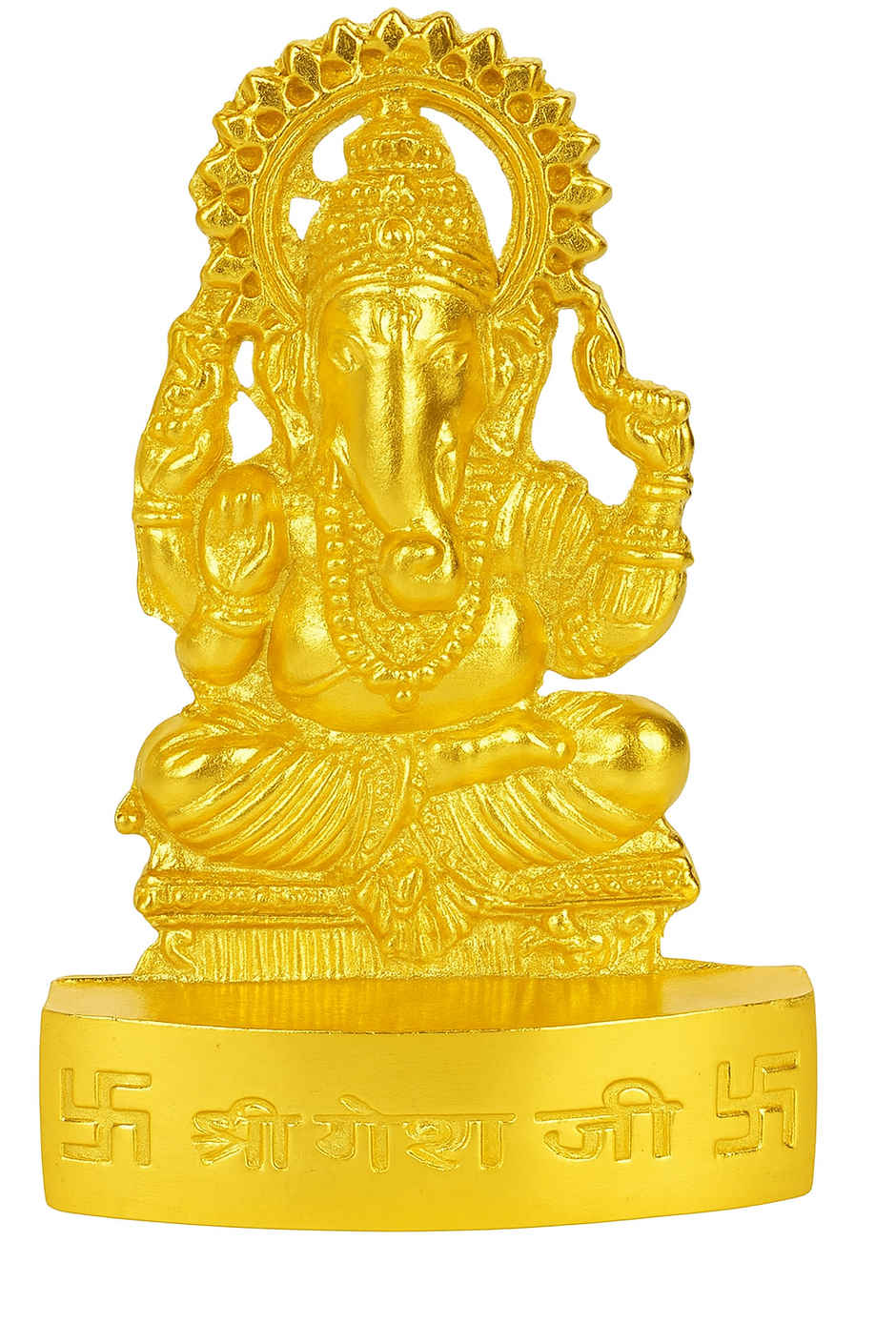 Lord Lakshmi & Ganesha Idol | 2.5 In | Zinc Metal | Gold Coating | Cycle