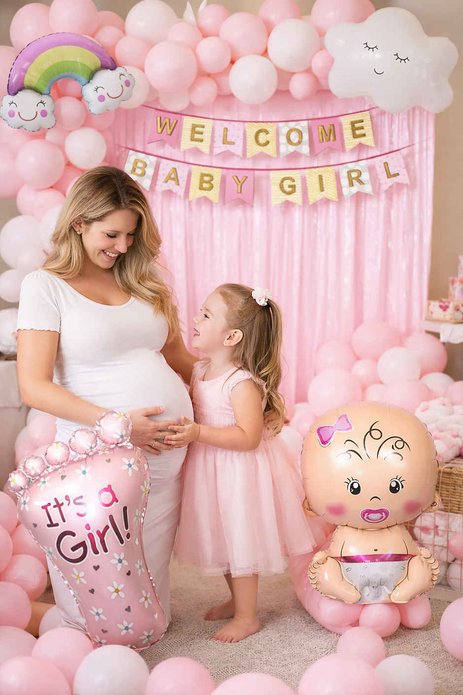 Welcome Baby Girl Decoration Combo Kit for Baby Shower Party | BeyondLuv