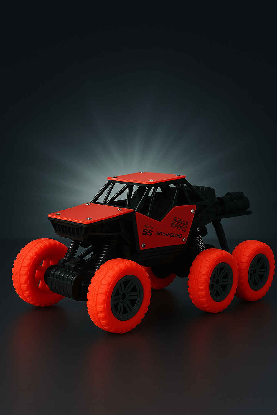 Fablue Remote Control Rock Master Car Toy for Kids - Smoke Effect Rock Crawler Car Toy | Red