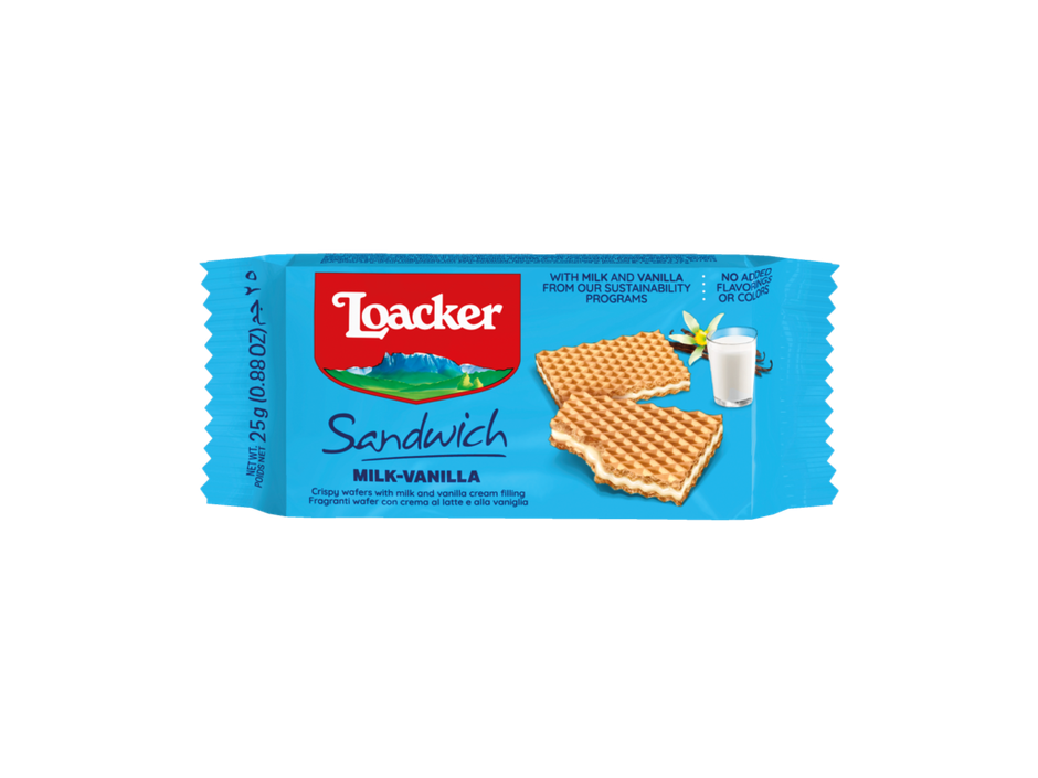 Loacker Sandwich Milk Vanilla Wafers Italy