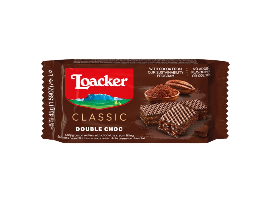 Loacker Classic Double Choc Crispy Cocoa Wafer