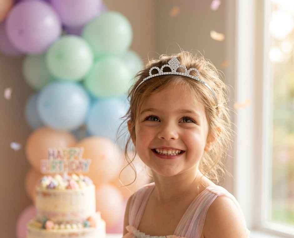 The Opal Factory Hair Accessories | Tiara Hair Band for Girl's - Silver