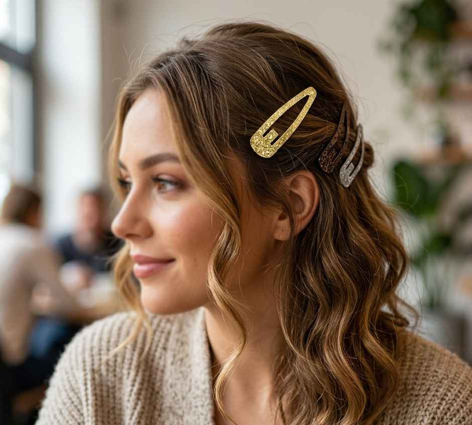 The Opal Factory Glitter Tic Tac Pinsfor Girls and Women | Gold, Silver and Black